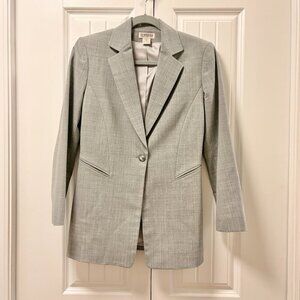 Georgiou Studio Longline Italian Wool Blend Blazer Grey